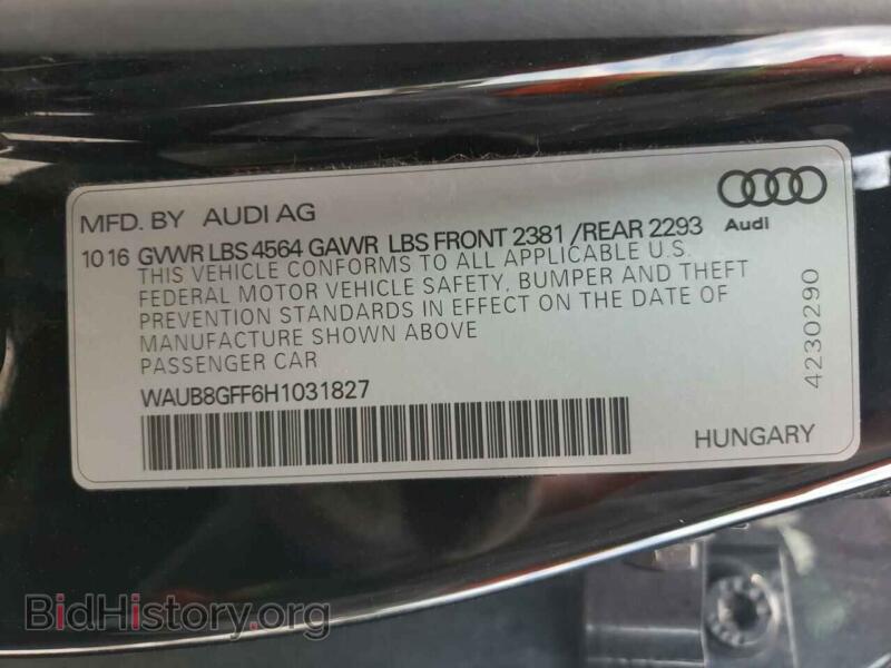 2017 Audi A3 (VIN WAUB8GFF6H1031827) — фото 10 из 10