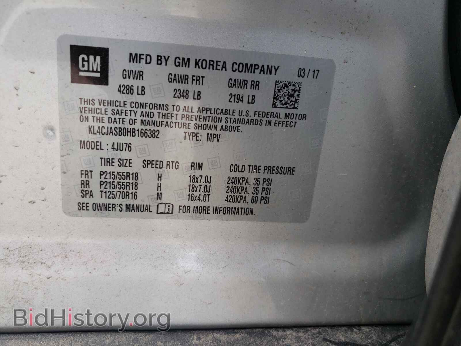 2017 BUICK ENCORE - VIN: KL4CJASB0HB166382 - Photo 10