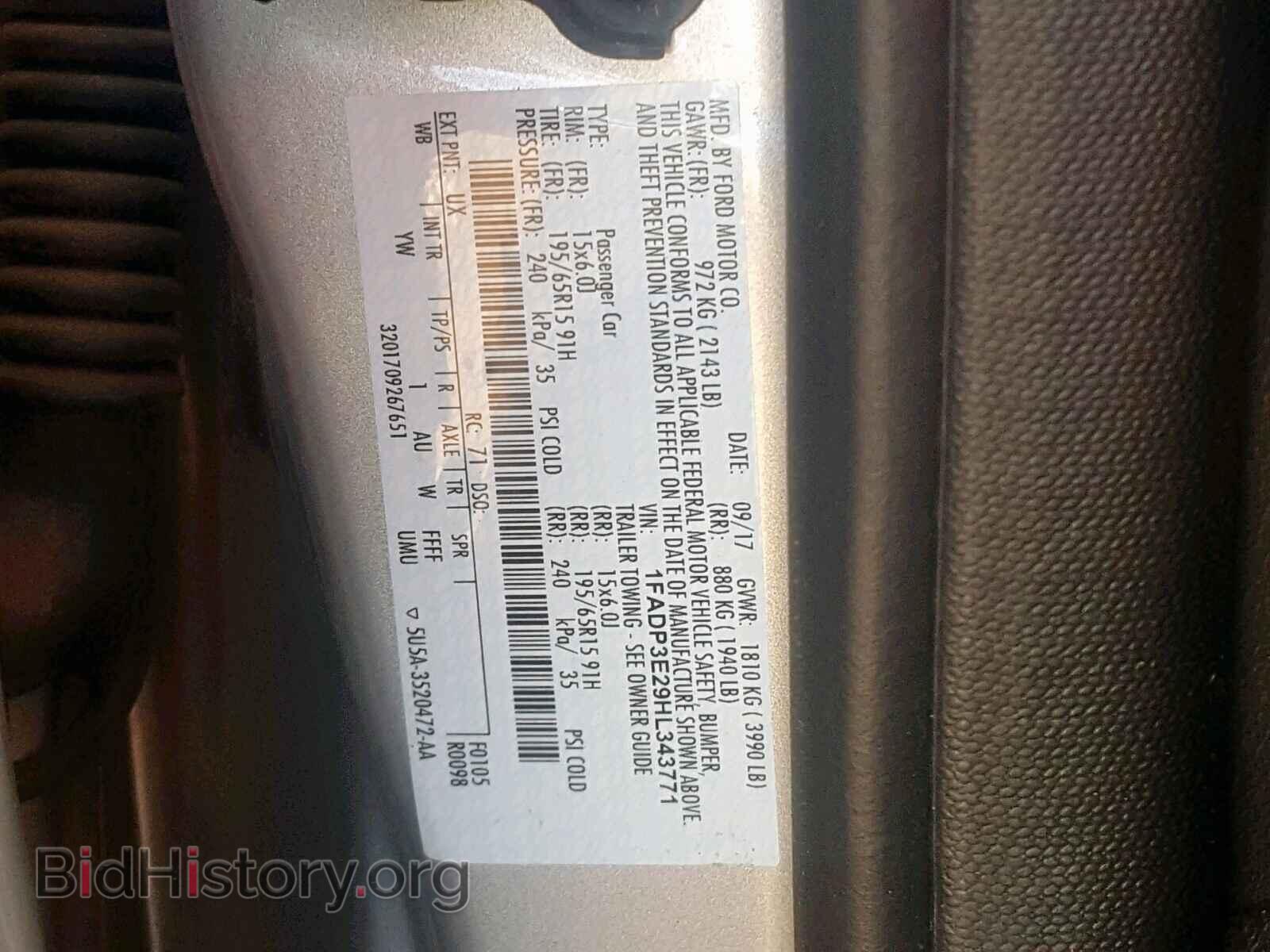 2017 FORD FOCUS - VIN: 1FADP3E29HL343771 - Фото 10