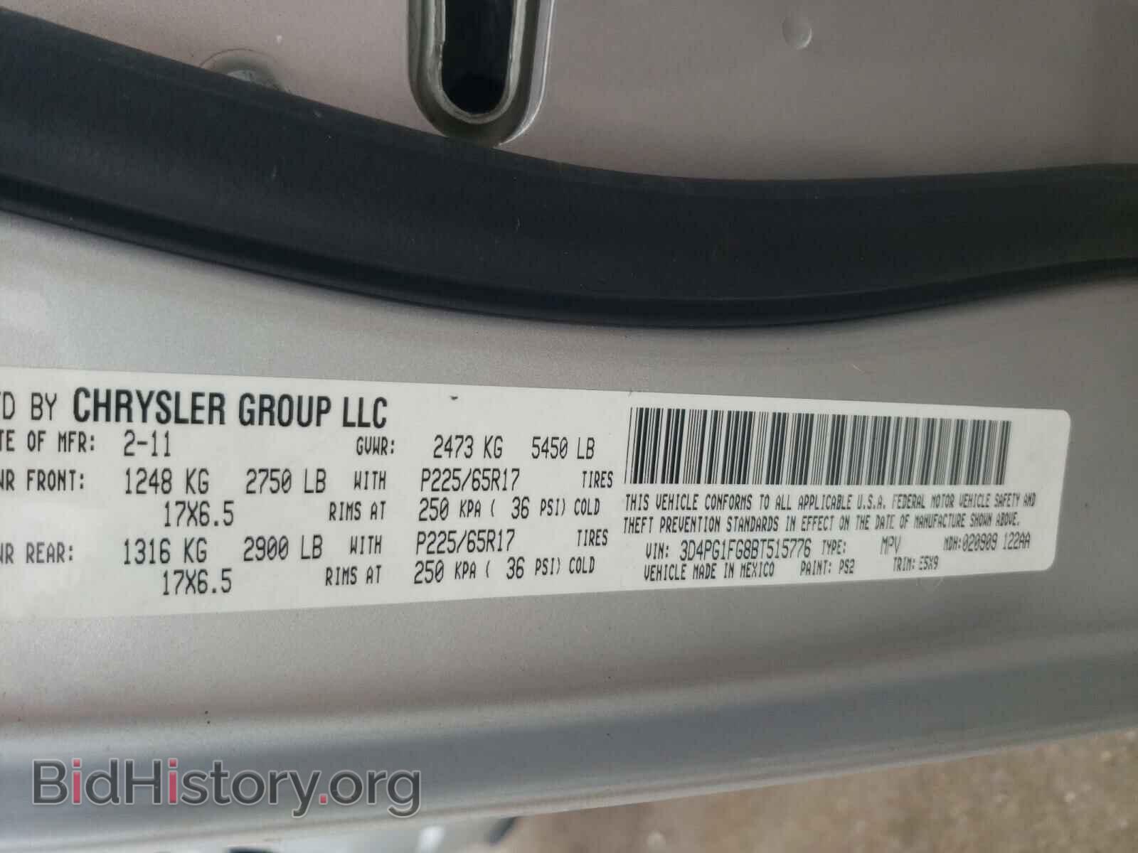 2011 DODGE JOURNEY - VIN: 3D4PG1FG8BT515776 - Фото 10