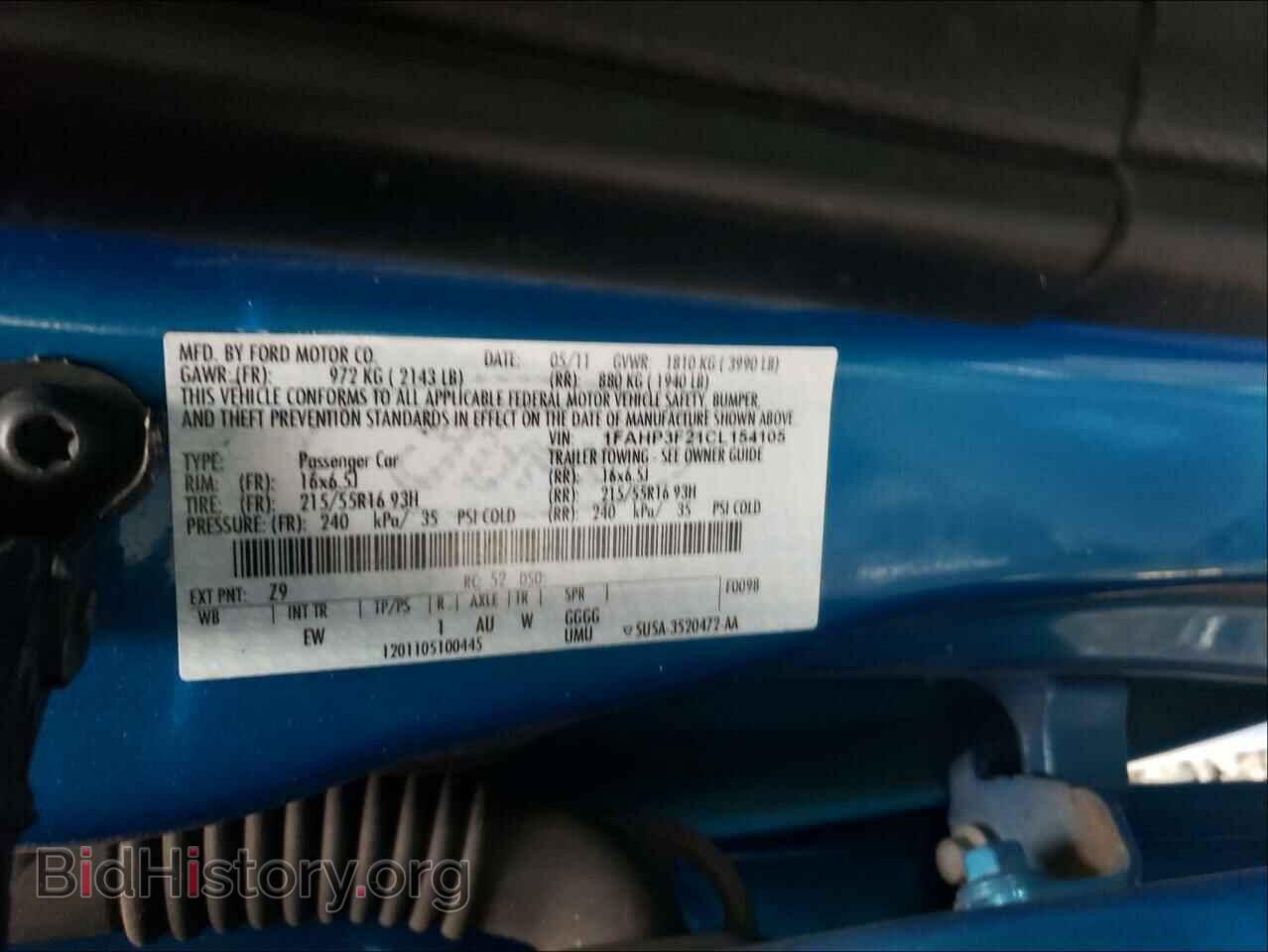 2012 FORD FOCUS - VIN: 1FAHP3F21CL154105 - Фото 10