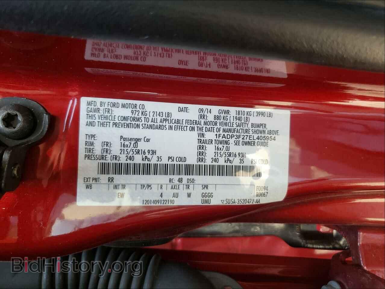 2014 FORD FOCUS - VIN: 1FADP3F27EL405954 - Фото 10