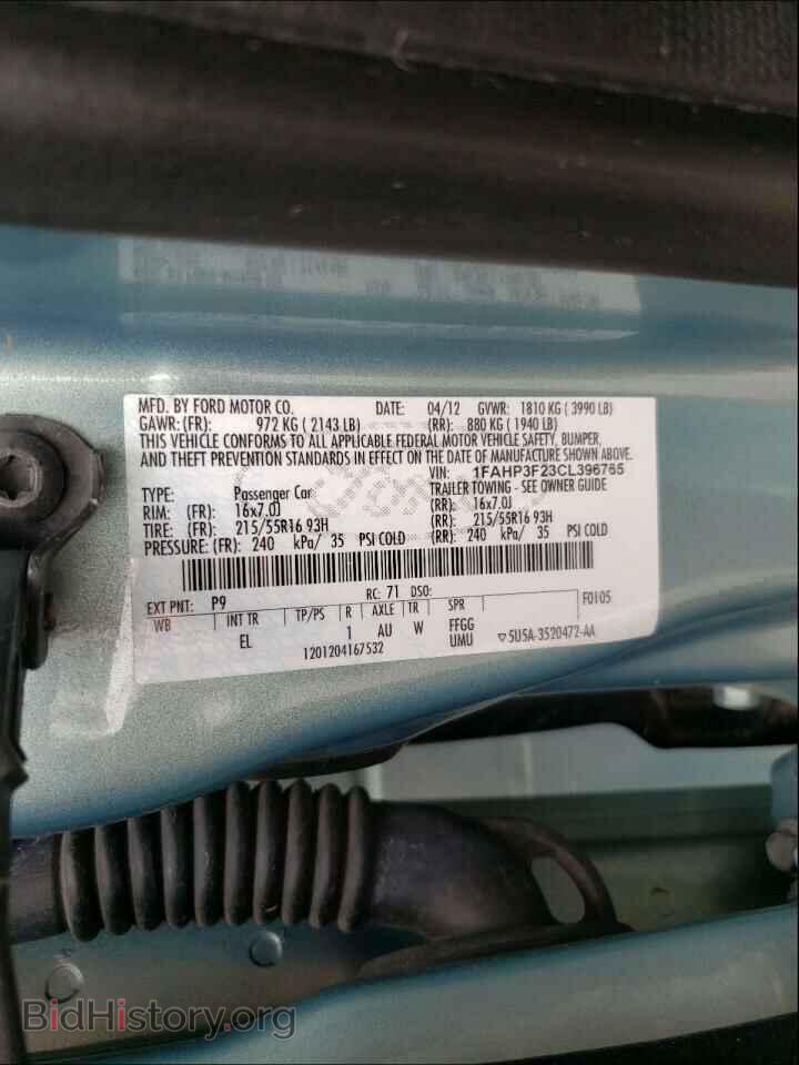 2012 FORD FOCUS - VIN: 1FAHP3F23CL396765 - Фото 10