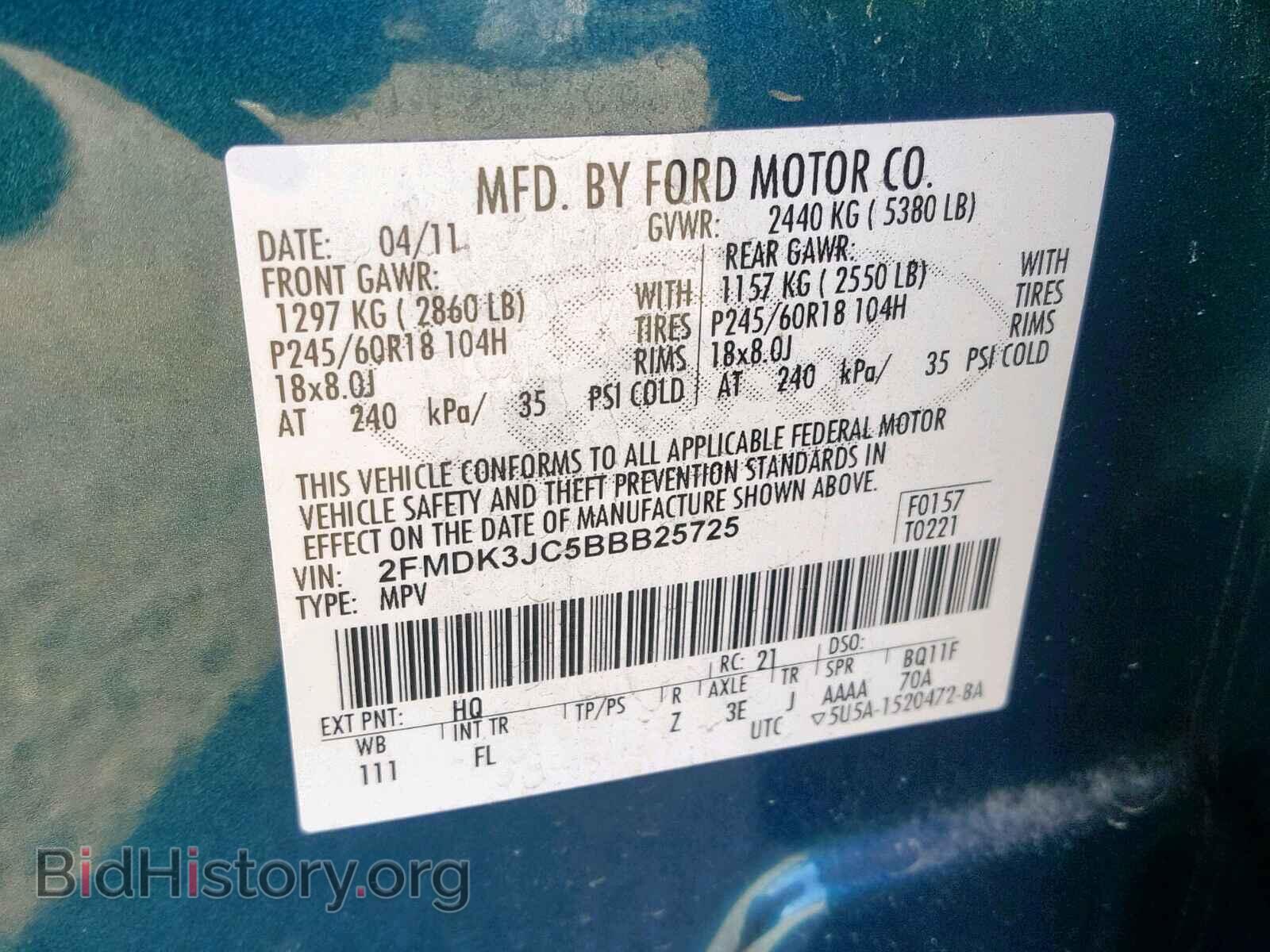 2011 FORD EDGE - VIN: 2FMDK3JC5BBB25725 - Photo 10