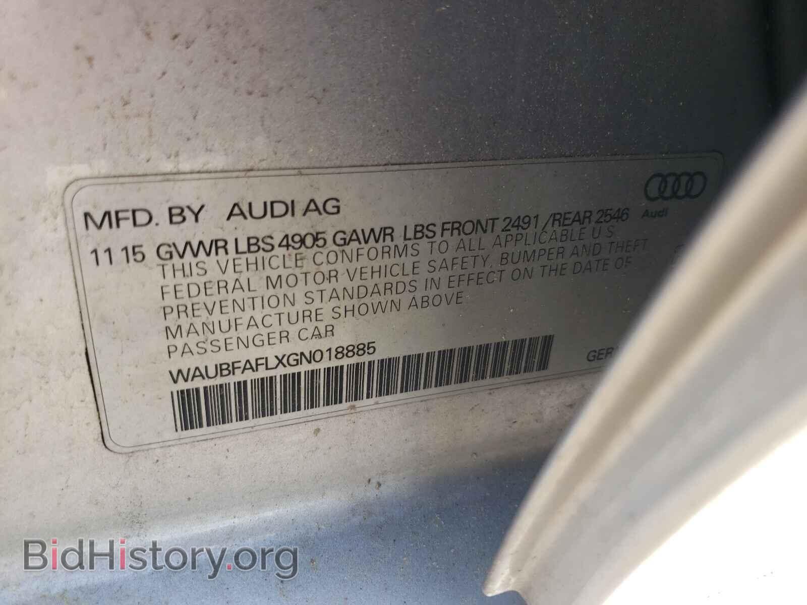 2016 AUDI A4 - VIN: WAUBFAFLXGN018885 - Фото 10