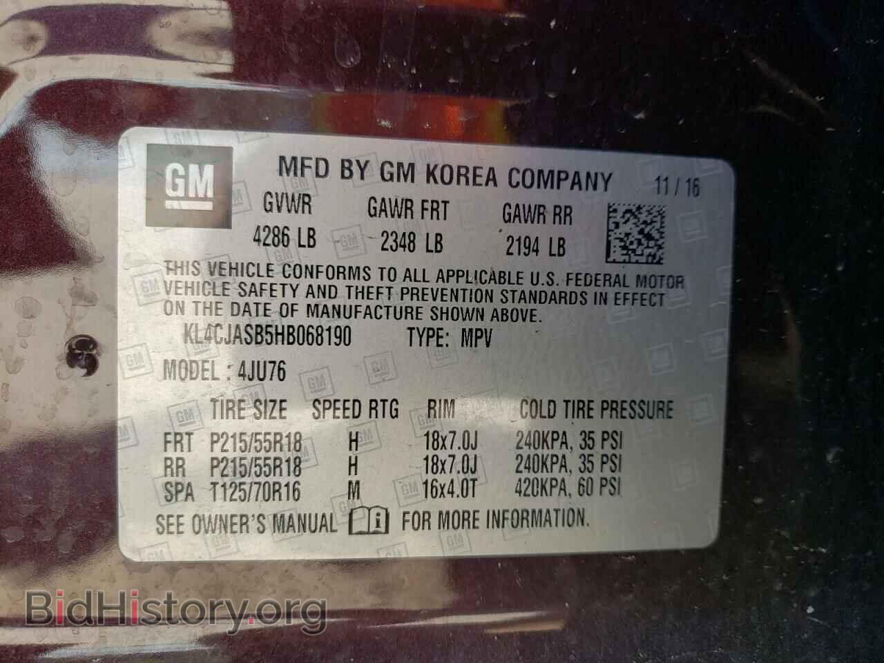 2017 BUICK ENCORE - VIN: KL4CJASB5HB068190 - Photo 10
