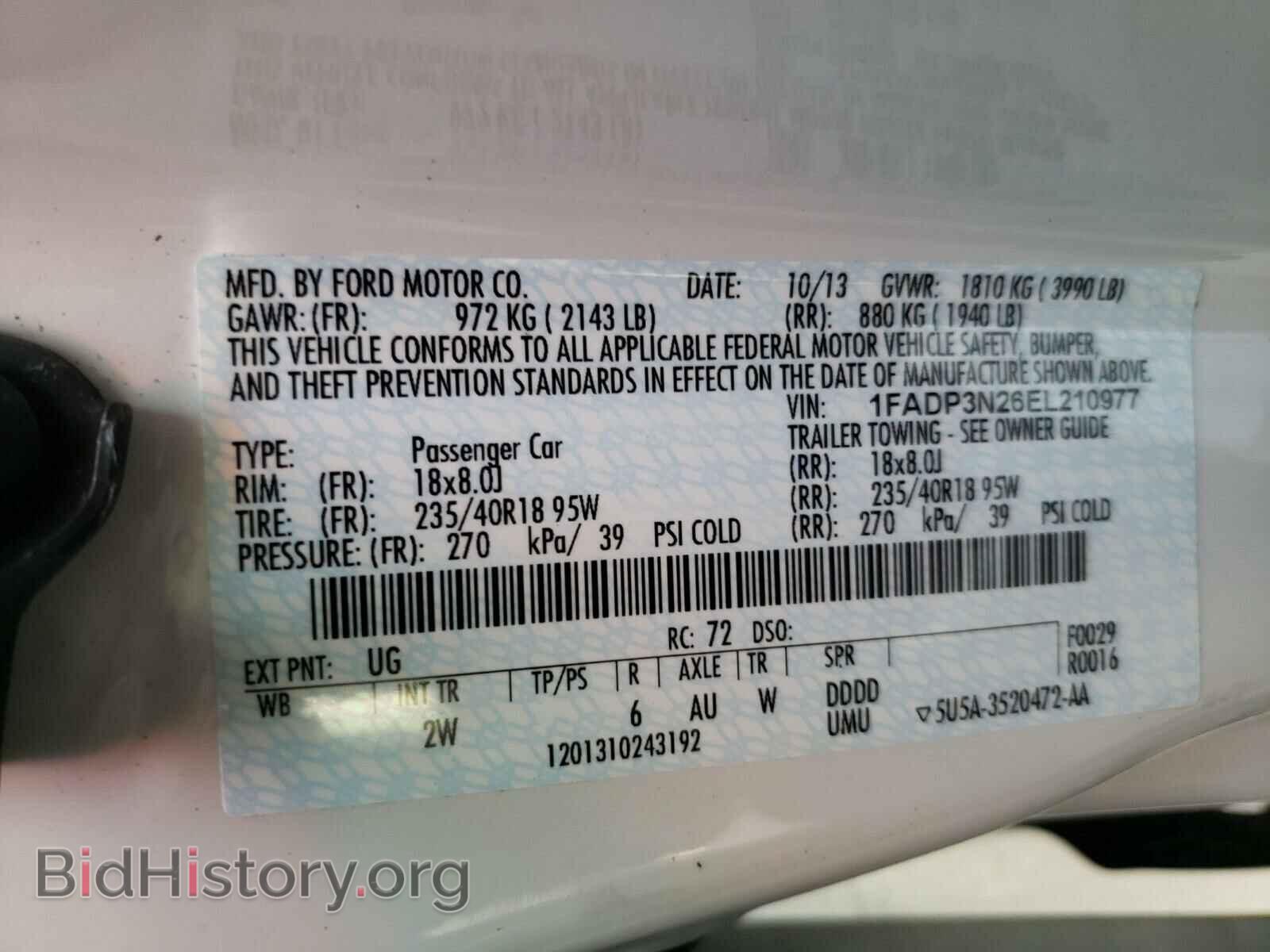 2014 FORD FOCUS - VIN: 1FADP3N26EL210977 - Фото 10