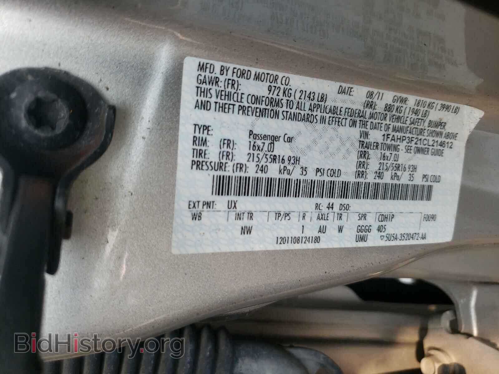 2012 FORD FOCUS - VIN: 1FAHP3F21CL214612 - Фото 10