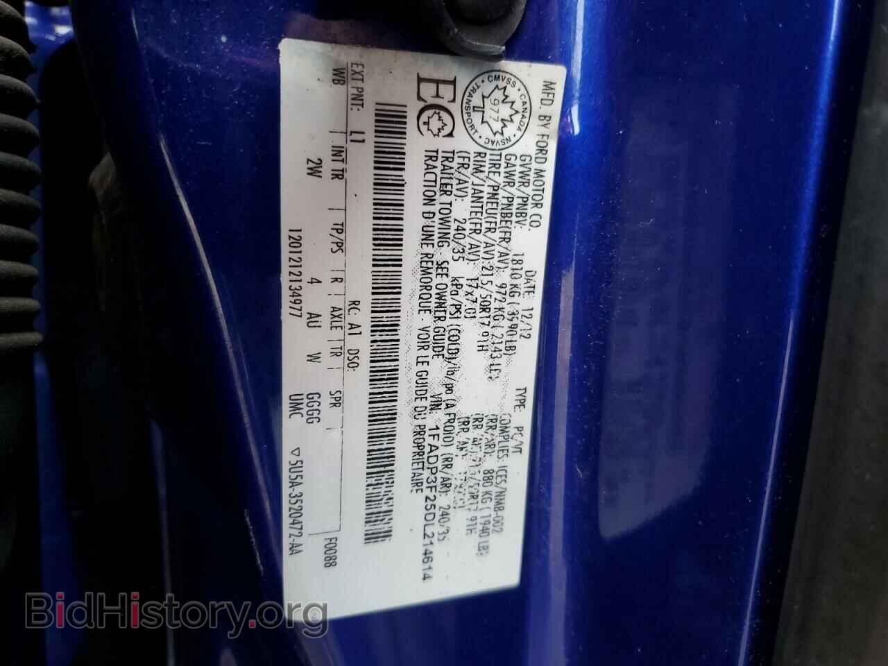 2013 FORD FOCUS - VIN: 1FADP3F25DL214614 - Фото 12