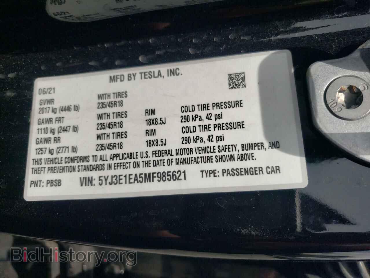 2021 TESLA MODEL 3 - VIN: 5YJ3E1EA5MF985621 - Photo 12