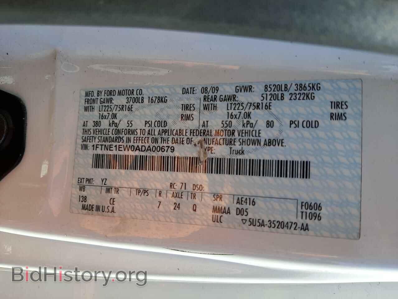 2010 FORD ECONOLINE - VIN: 1FTNE1EW0ADA00679 - Photo 10