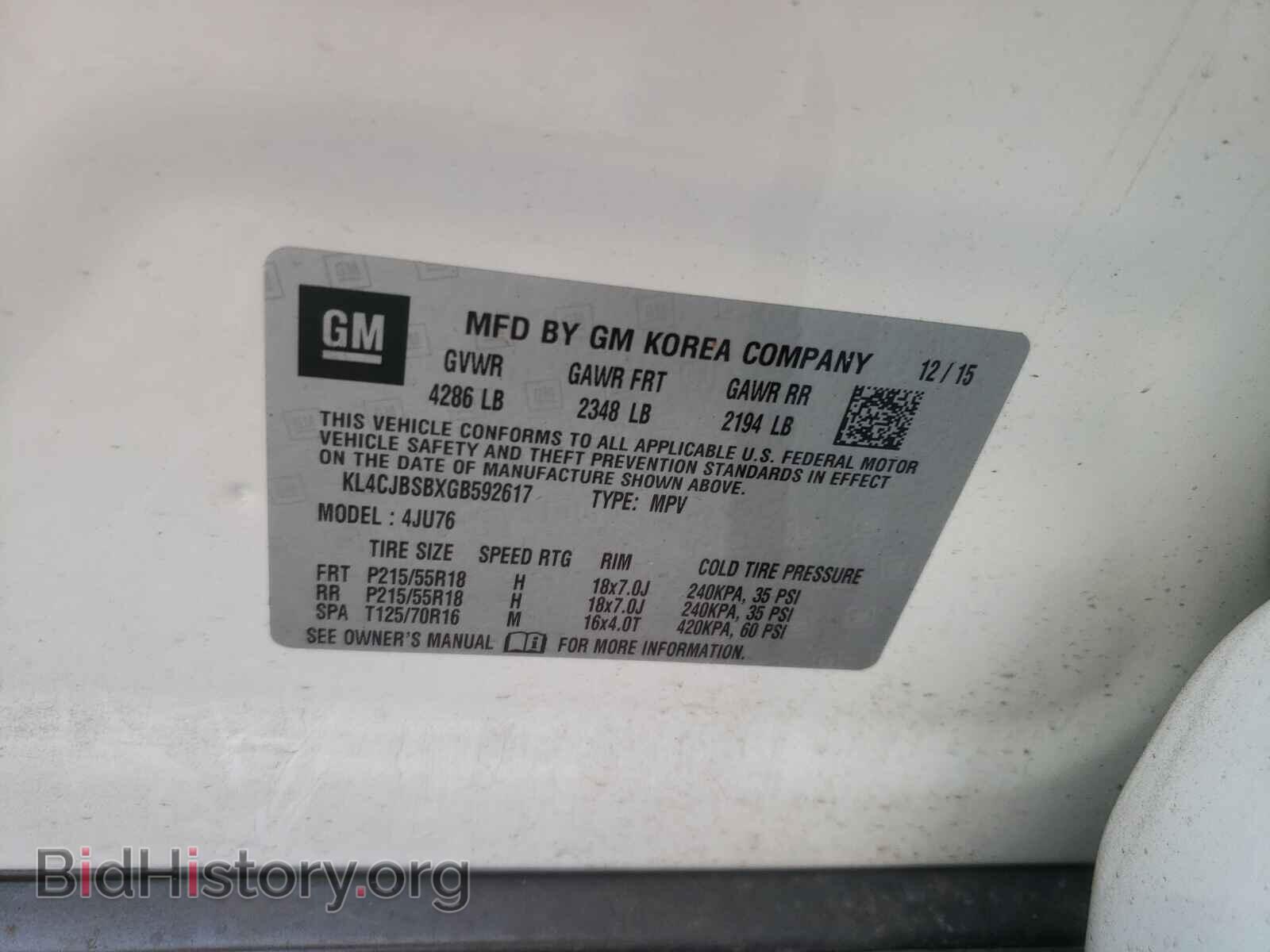 2016 BUICK ENCORE - VIN: KL4CJBSBXGB592617 - Photo 10
