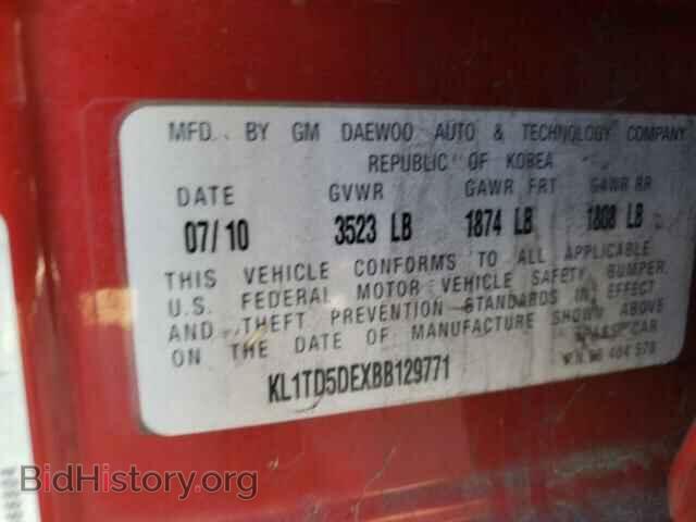 2011 CHEVROLET AVEO - VIN: KL1TD5DEXBB129771 - Фото 10