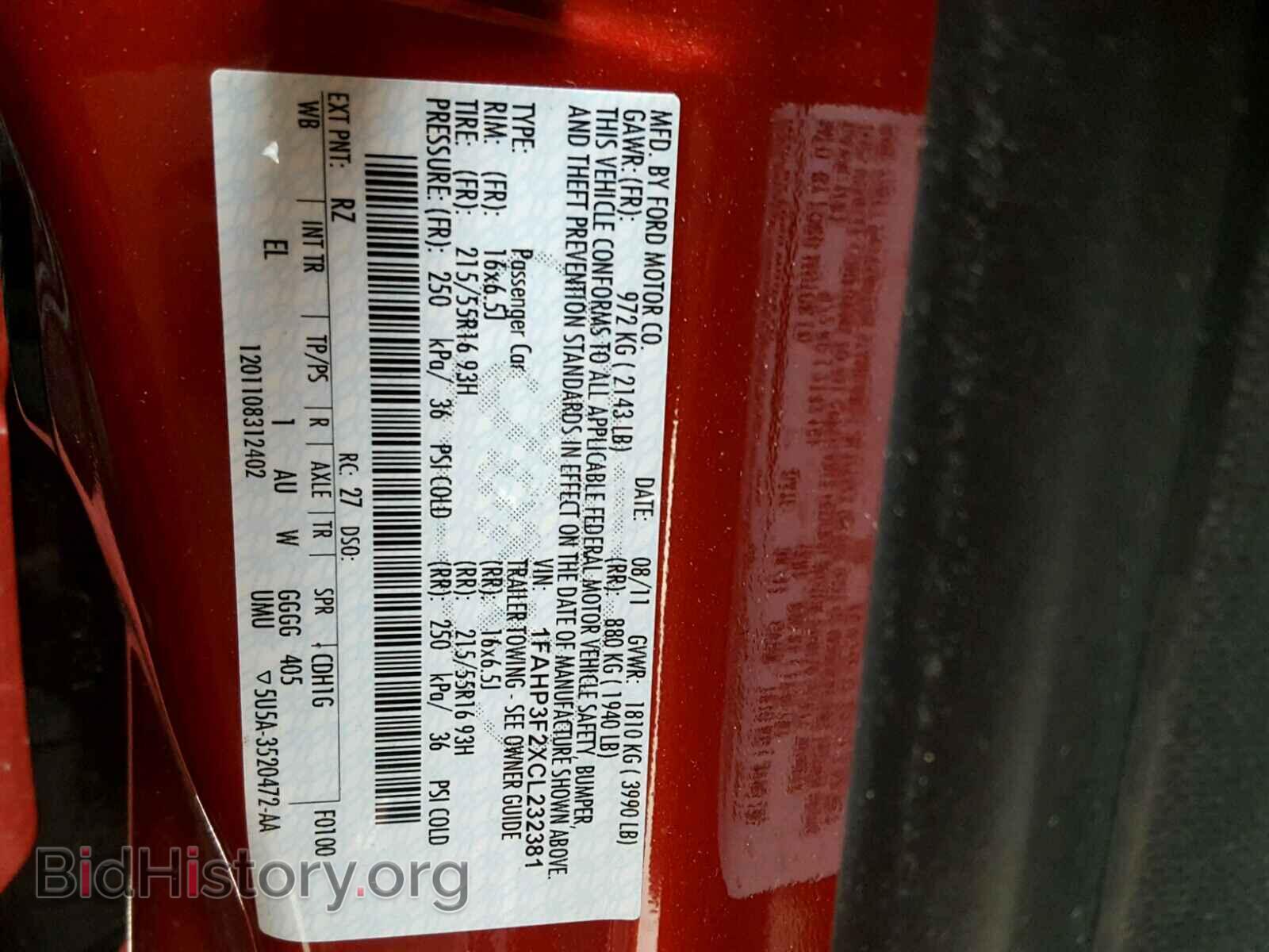 2012 FORD FOCUS - VIN: 1FAHP3F2XCL232381 - Фото 10