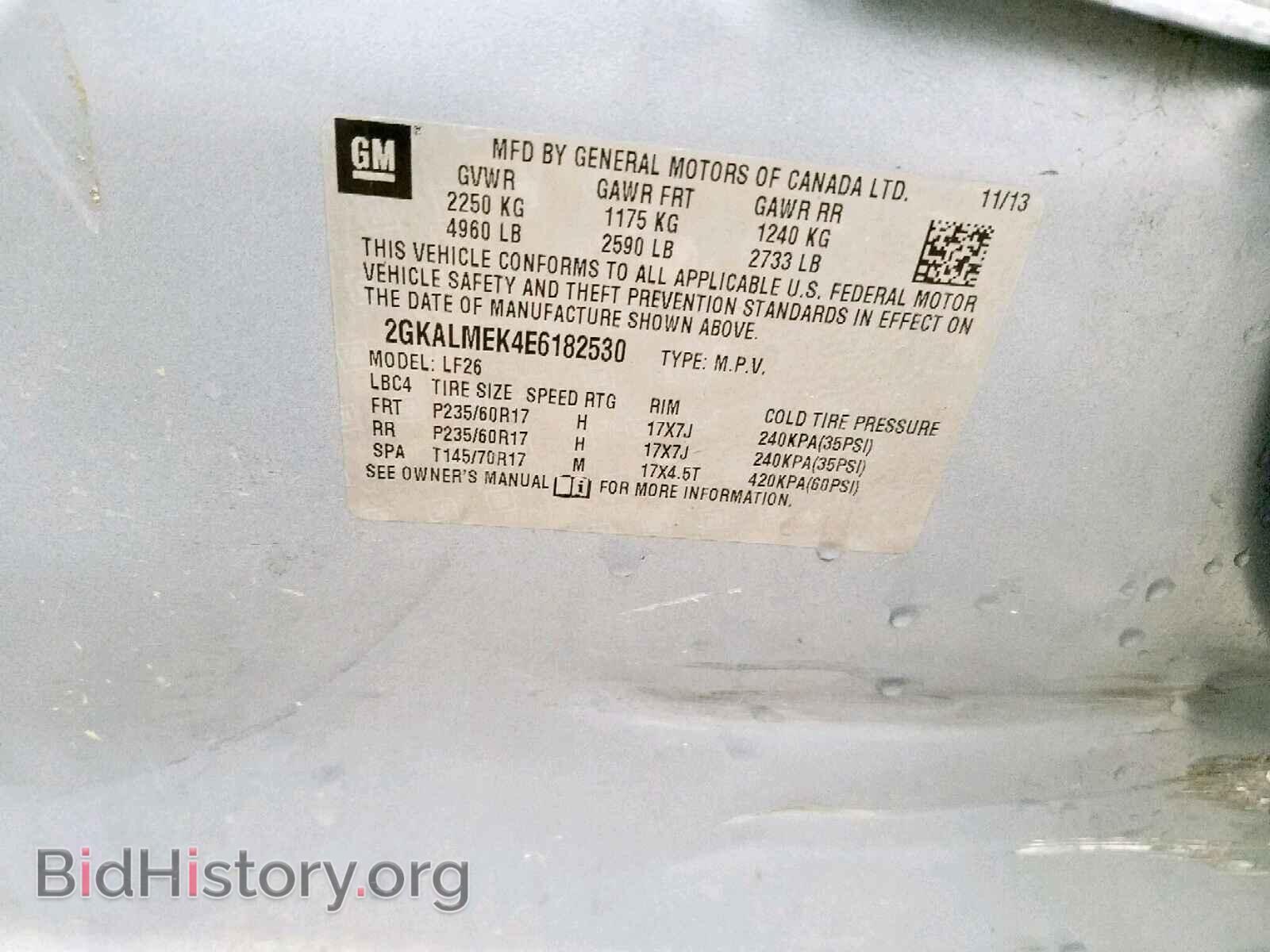 2014 GMC TERRAIN SL - VIN: 2GKALMEK4E6182530 - Фото 10
