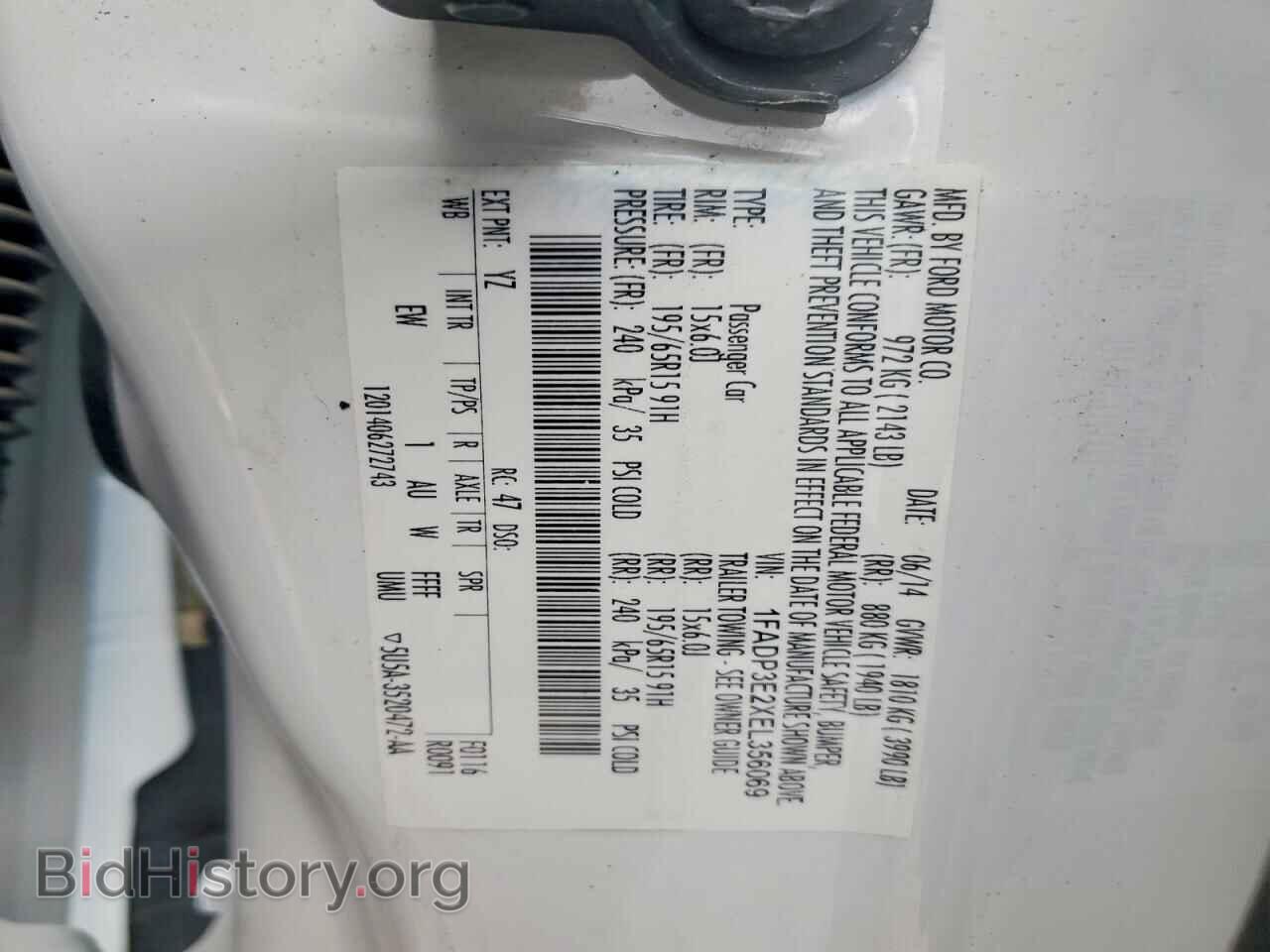 2014 FORD FOCUS - VIN: 1FADP3E2XEL356069 - Фото 12