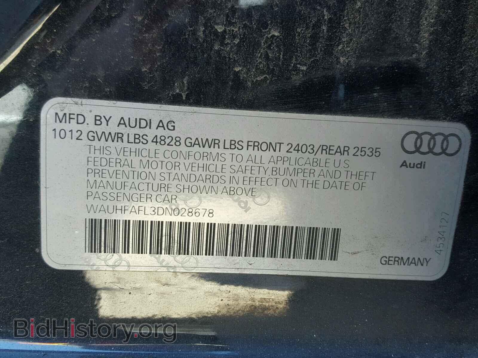 2013 AUDI A4 - VIN: WAUHFAFL3DN028678 - Фото 10