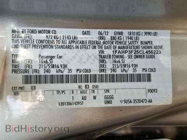2012 FORD FOCUS SE - VIN: 1FAHP3F25CL456223 - Фото 10