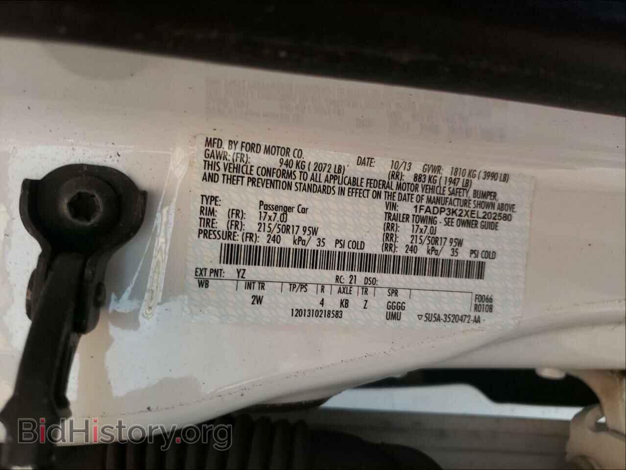 2014 FORD FOCUS - VIN: 1FADP3K2XEL202580 - Фото 10