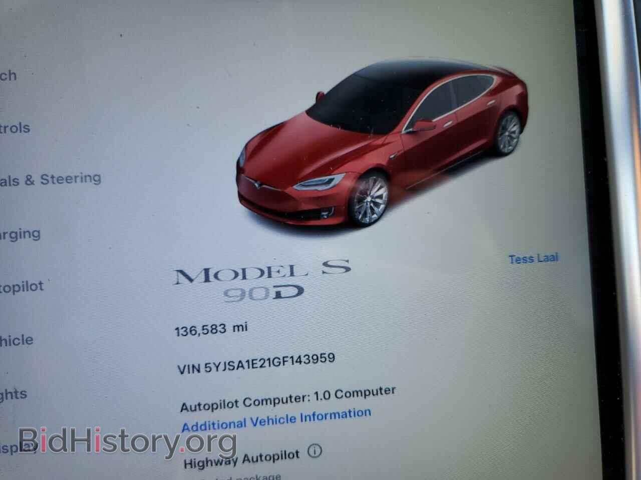 2016 TESLA MODEL S - VIN: 5YJSA1E21GF143959 - Photo 9