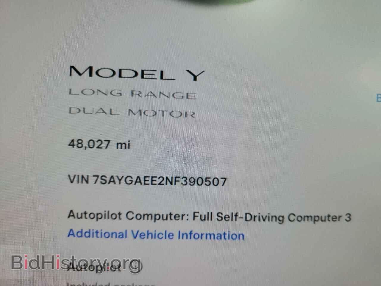 2022 TESLA MODEL Y - VIN: 7SAYGAEE2NF390507 - Photo 9
