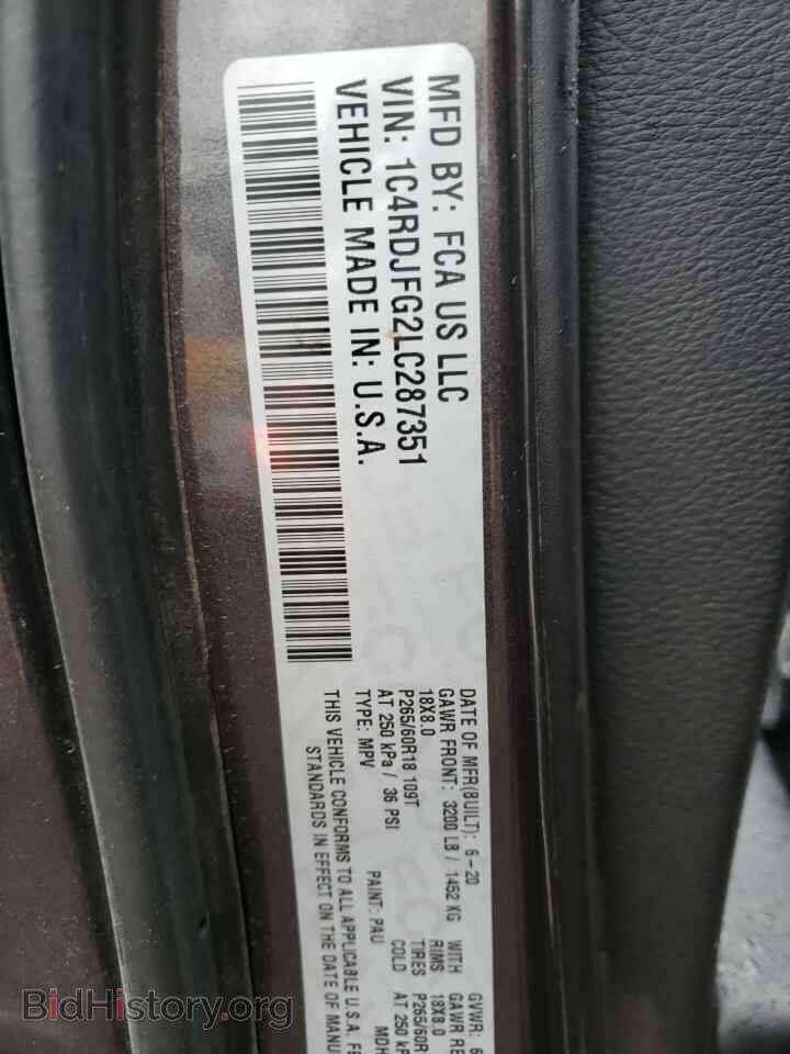 2020 DODGE DURANGO - VIN: 1C4RDJFG2LC287351 - Photo 13