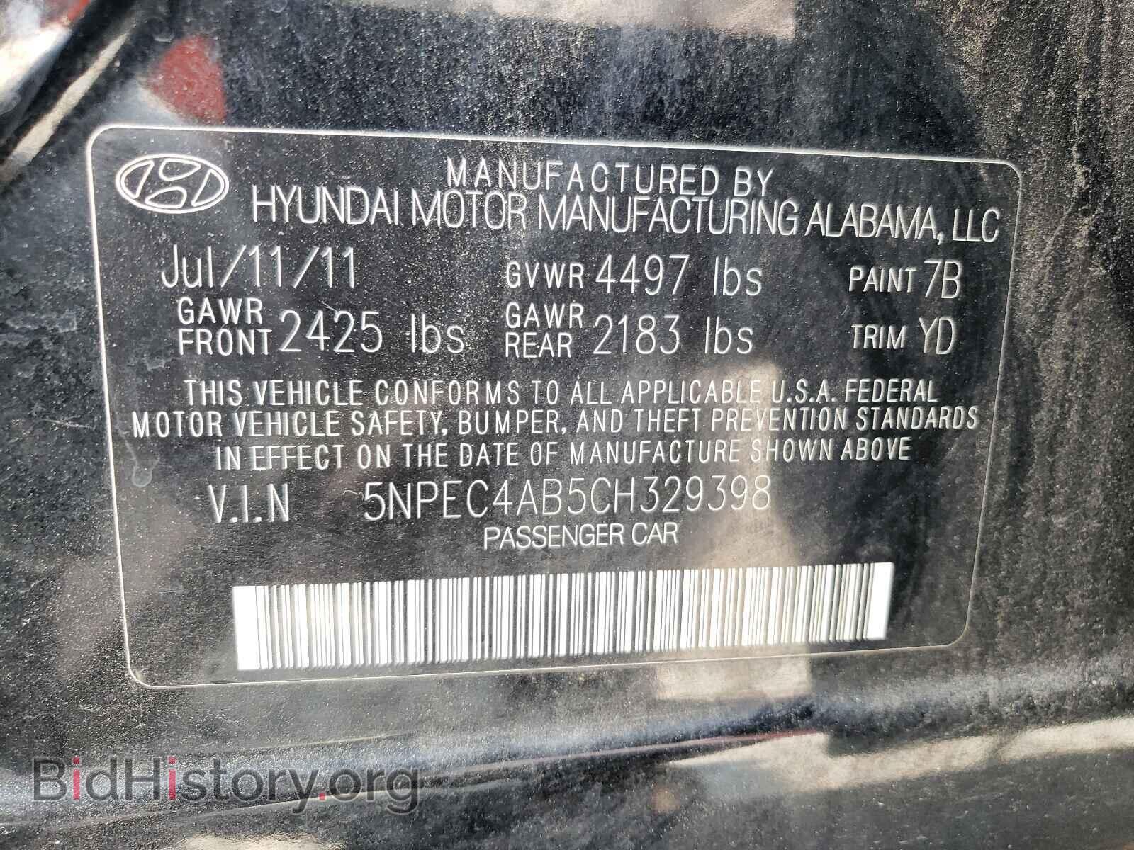 2012 HYUNDAI SONATA - VIN: 5NPEC4AB5CH329398 - Photo 10