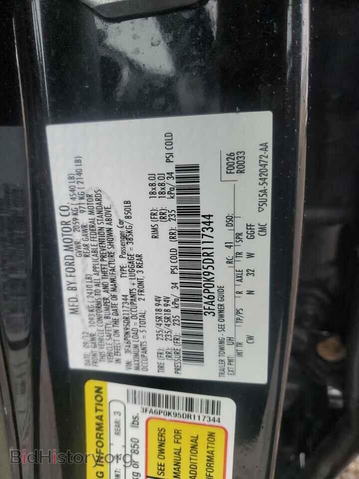 2013 FORD FUSION - VIN: 3FA6P0K95DR117344 - Фото 12