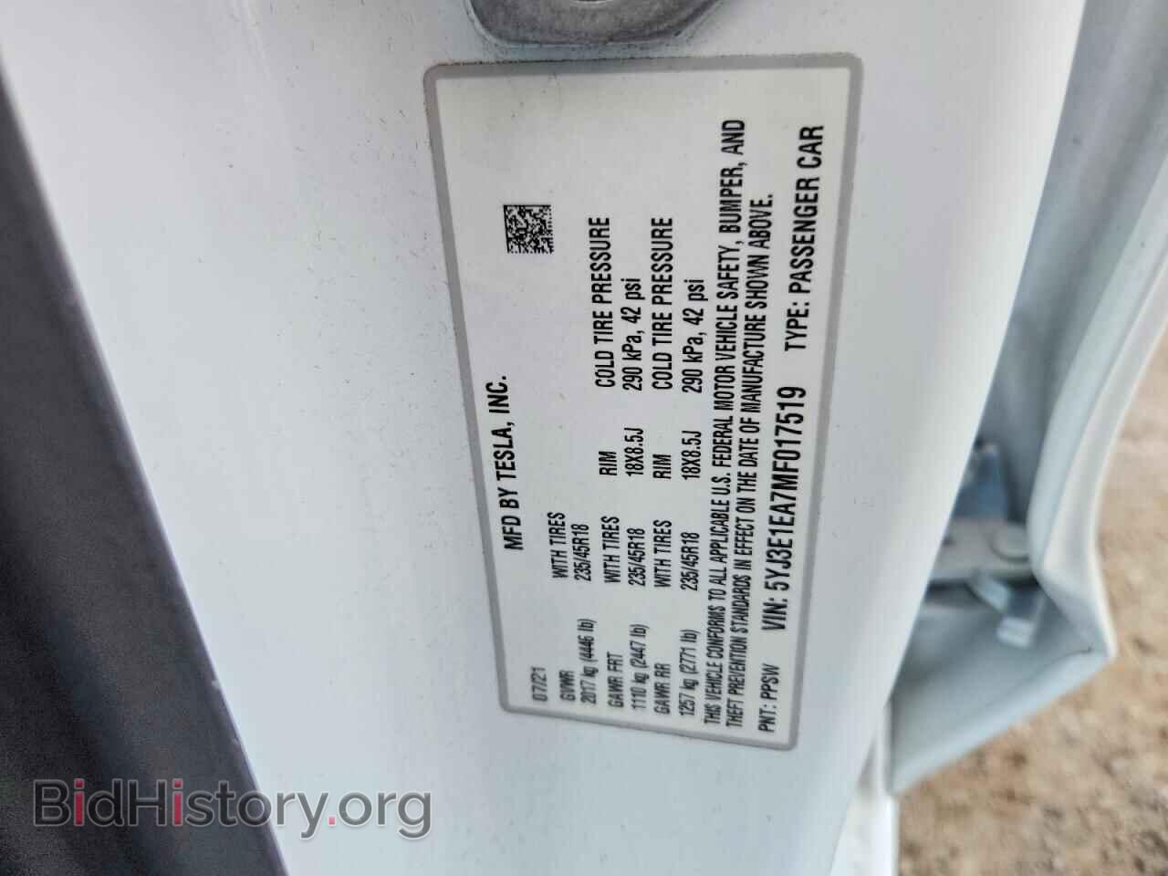 2021 TESLA MODEL 3 - VIN: 5YJ3E1EA7MF017519 - Photo 13