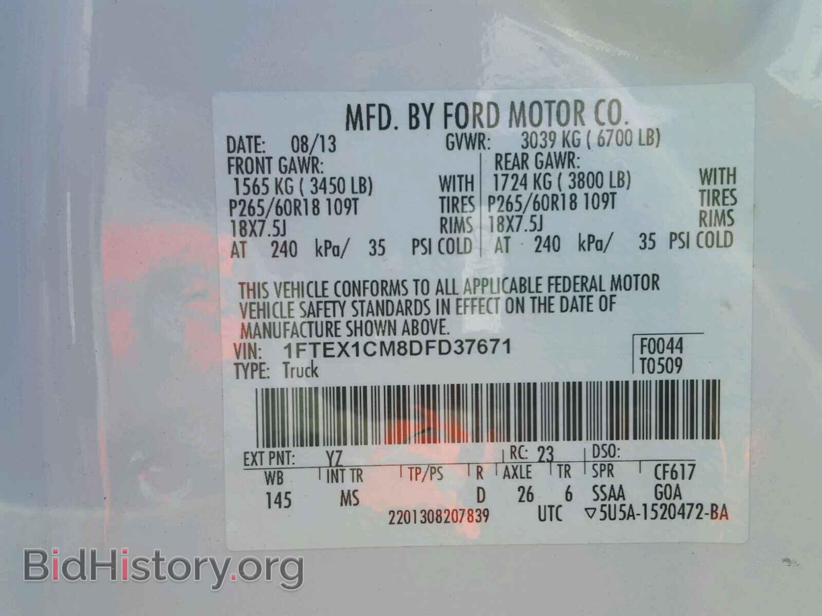 2013 FORD F150 - VIN: 1FTEX1CM8DFD37671 - Фото 10