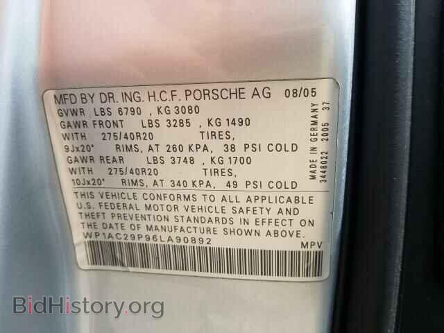 2006 PORSCHE CAYENNE - VIN: WP1AC29P96LA90892 - Фото 10