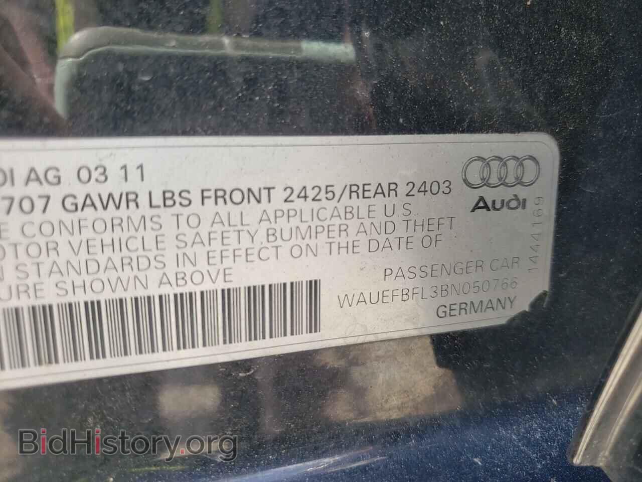 2011 AUDI A4 - VIN: WAUEFBFL3BN050766 - Фото 10