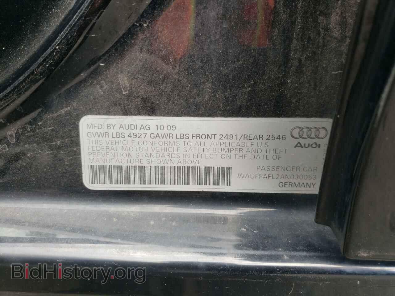 2010 AUDI A4 - VIN: WAUFFAFL2AN030053 - Фото 10