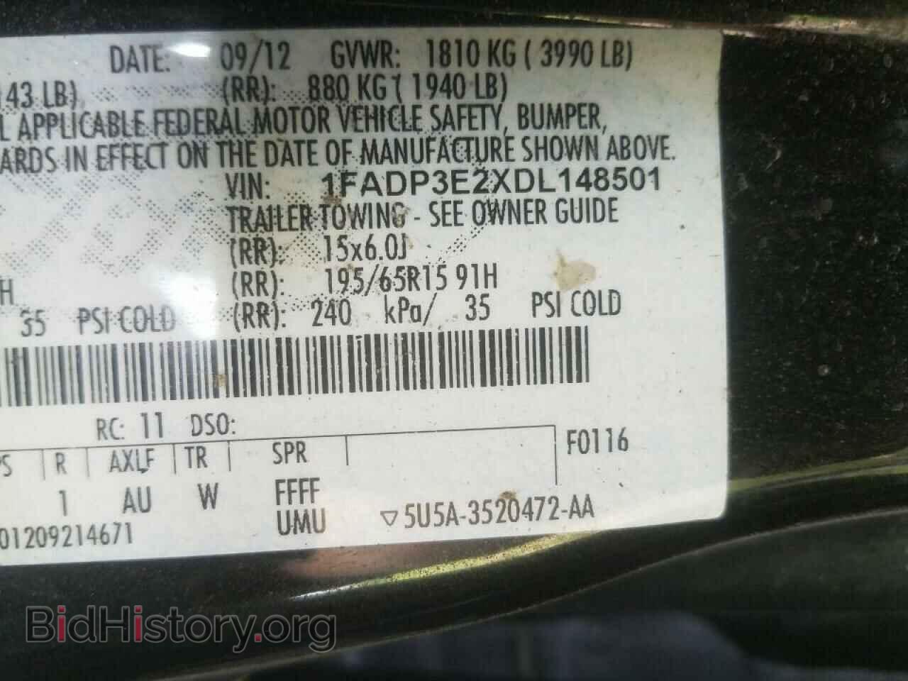 2013 FORD FOCUS - VIN: 1FADP3E2XDL148501 - Фото 10