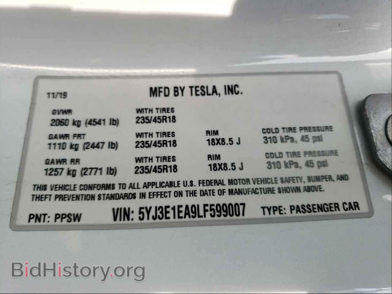 2020 TESLA MODEL 3 - VIN: 5YJ3E1EA9LF599007 - Фото 10