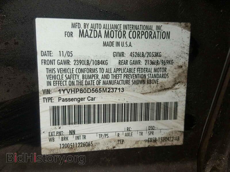 2006 Mazda 6 (VIN 1YVHP80D565M23713) — photo 10 of 10