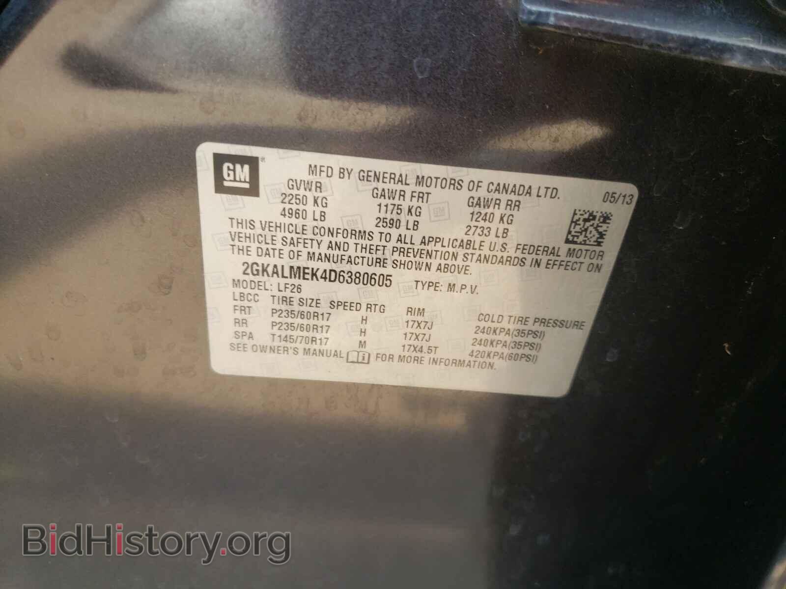 2013 GMC TERRAIN - VIN: 2GKALMEK4D6380605 - Фото 10