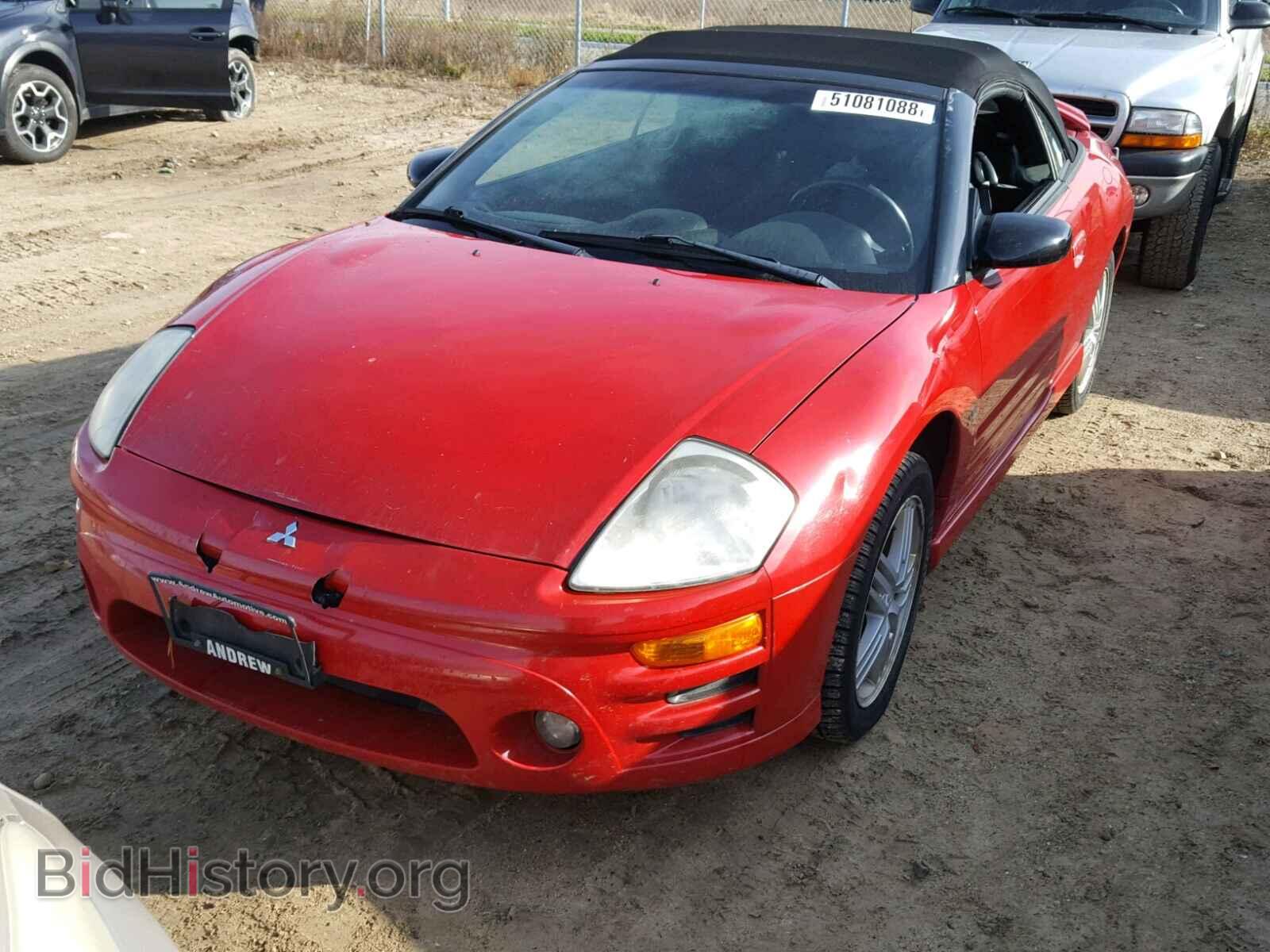 2003 MITSUBISHI ECLIPSE - VIN: 4A3AE55H43E161540 - Фото 2