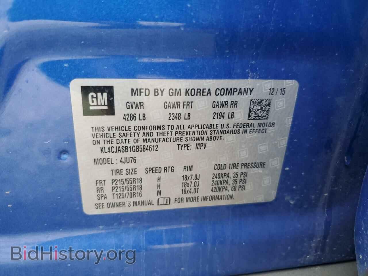 2016 BUICK ENCORE - VIN: KL4CJASB1GB584612 - Photo 14