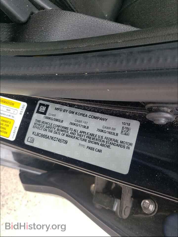 2019 CHEVROLET SPARK - VIN: KL8CB6SA7KC745709 - Фото 10