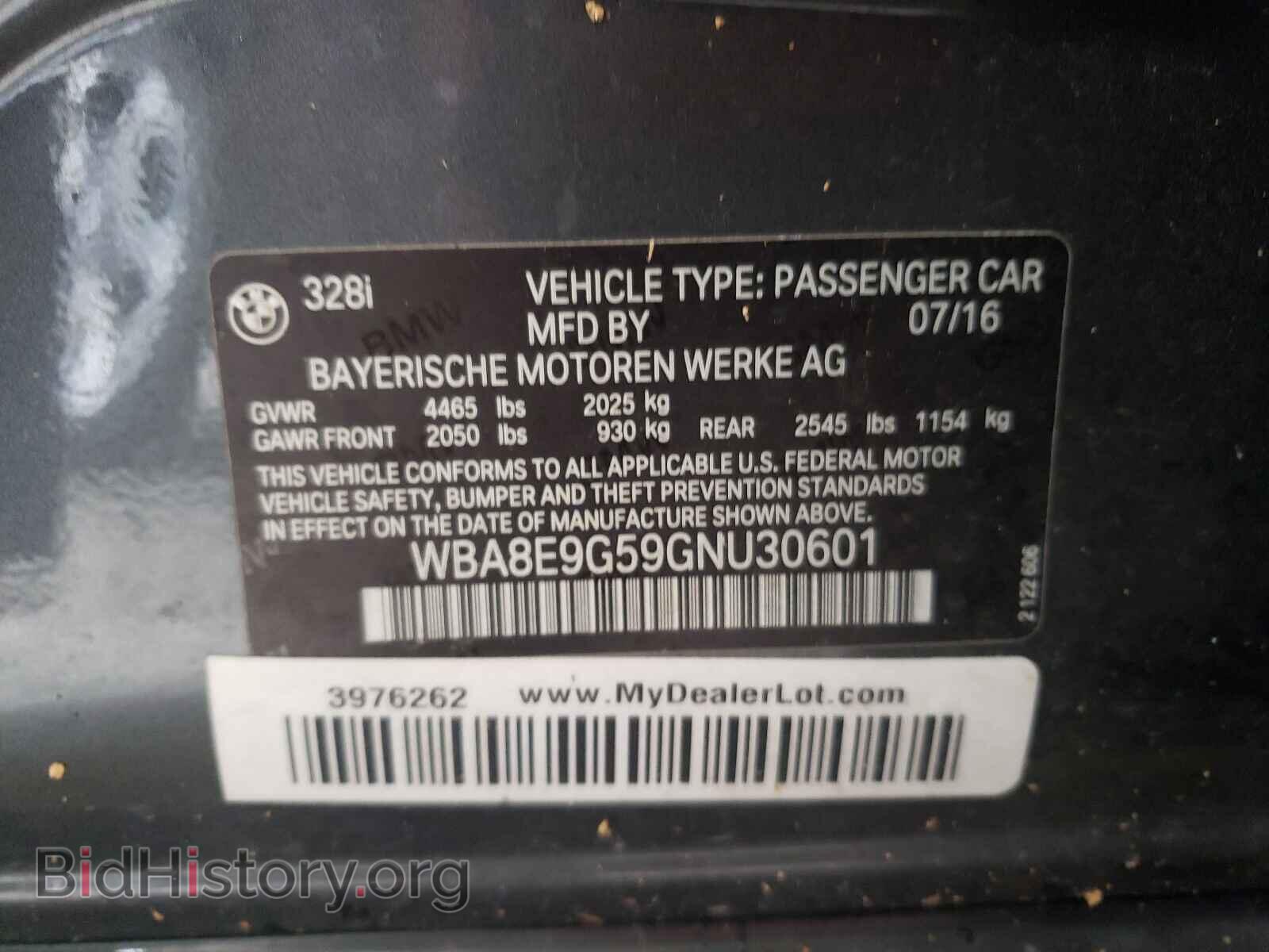 2016 BMW 3 SERIES - VIN: WBA8E9G59GNU30601 - Фото 10