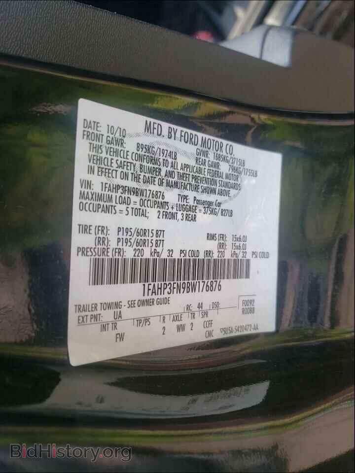 2011 FORD FOCUS - VIN: 1FAHP3FN9BW176876 - Фото 10