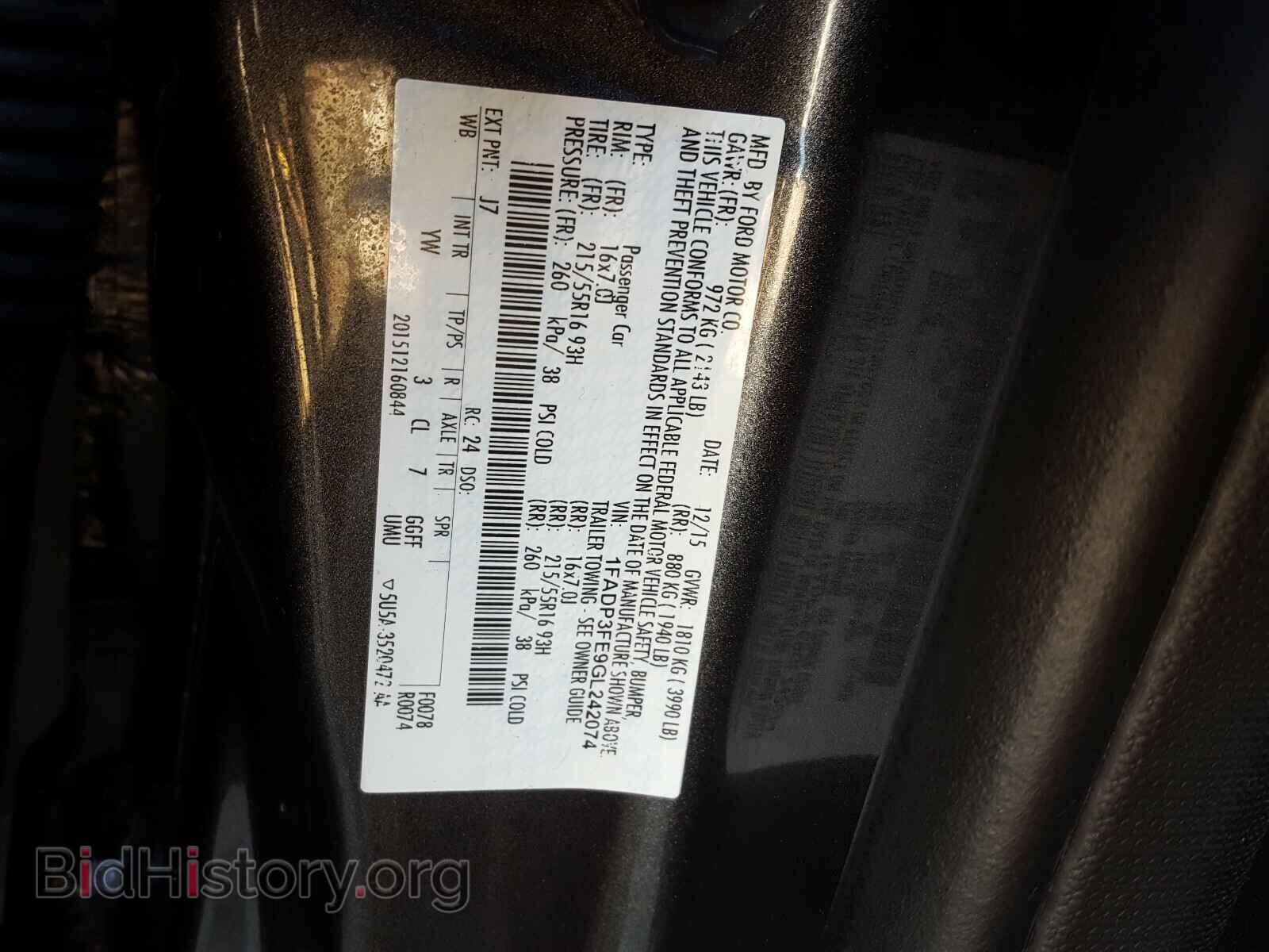 2016 FORD FOCUS - VIN: 1FADP3FE9GL242074 - Фото 10