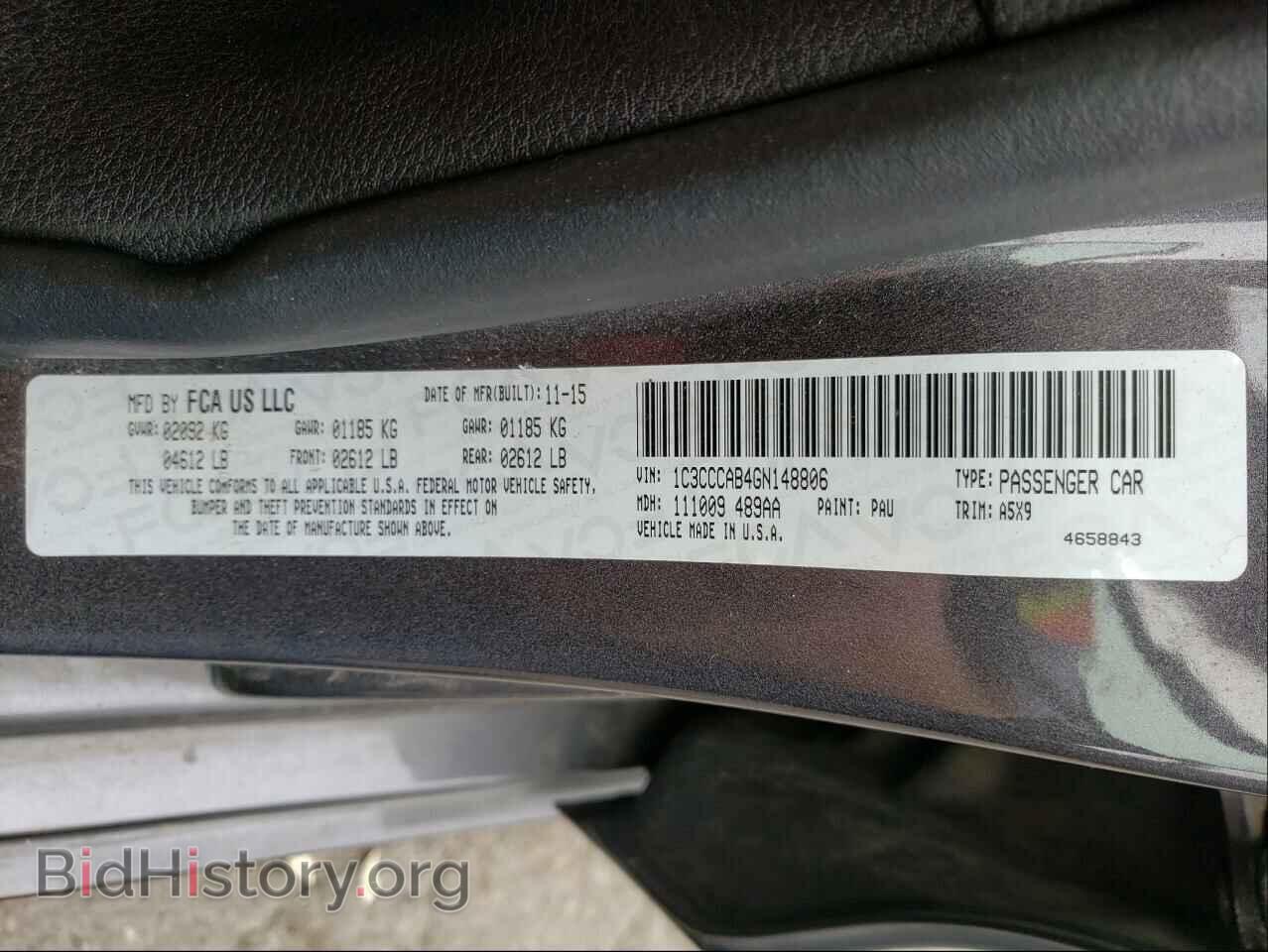 2016 CHRYSLER 200 - VIN: 1C3CCCAB4GN148806 - Фото 10