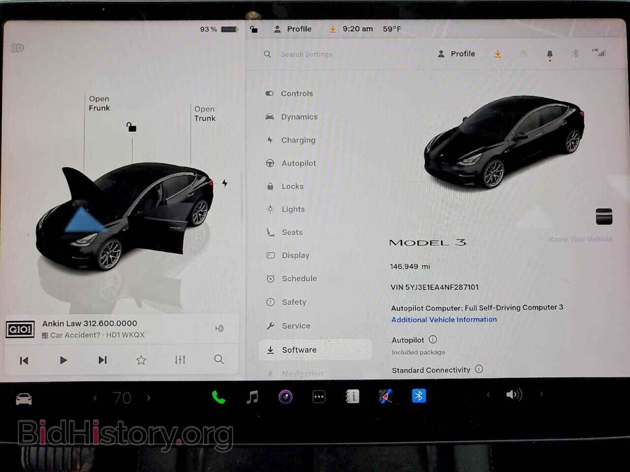 2022 TESLA MODEL 3 - VIN: 5YJ3E1EA4NF287101 - Photo 9