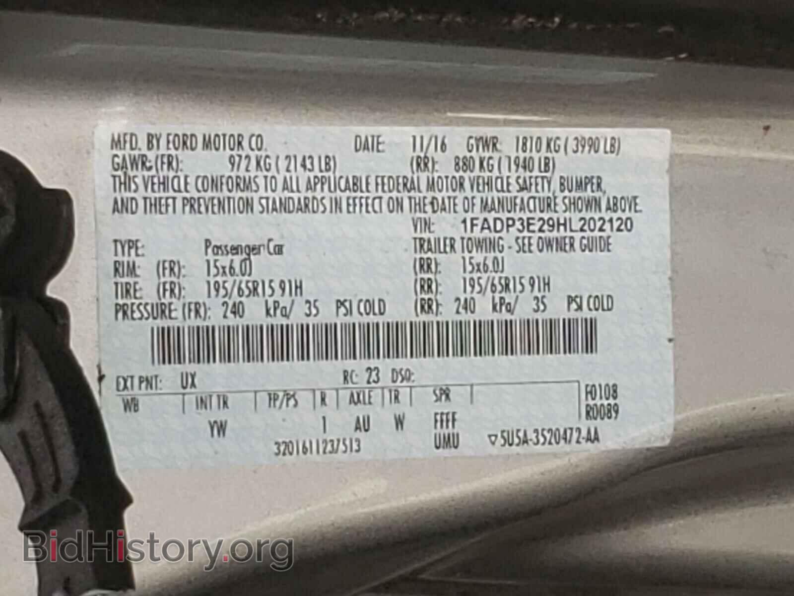 2017 FORD FOCUS - VIN: 1FADP3E29HL202120 - Фото 10