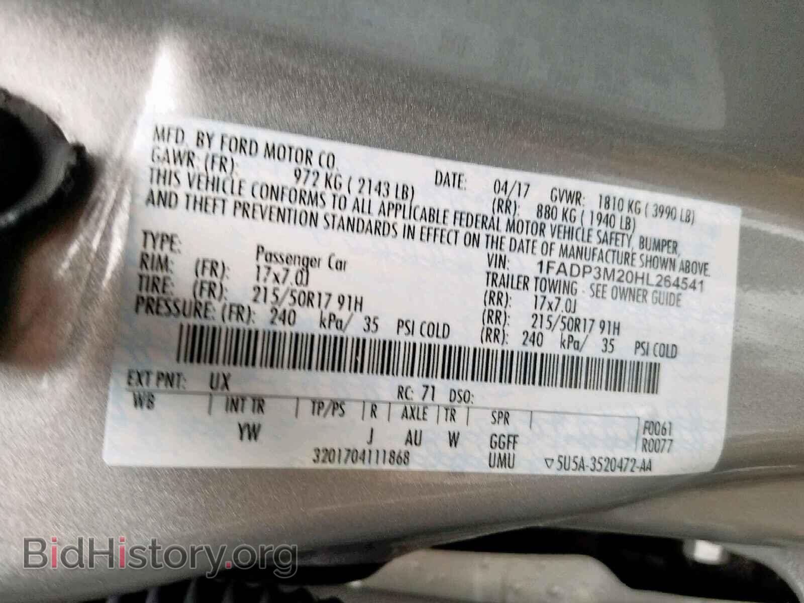 2017 FORD FOCUS - VIN: 1FADP3M20HL264541 - Photo 10