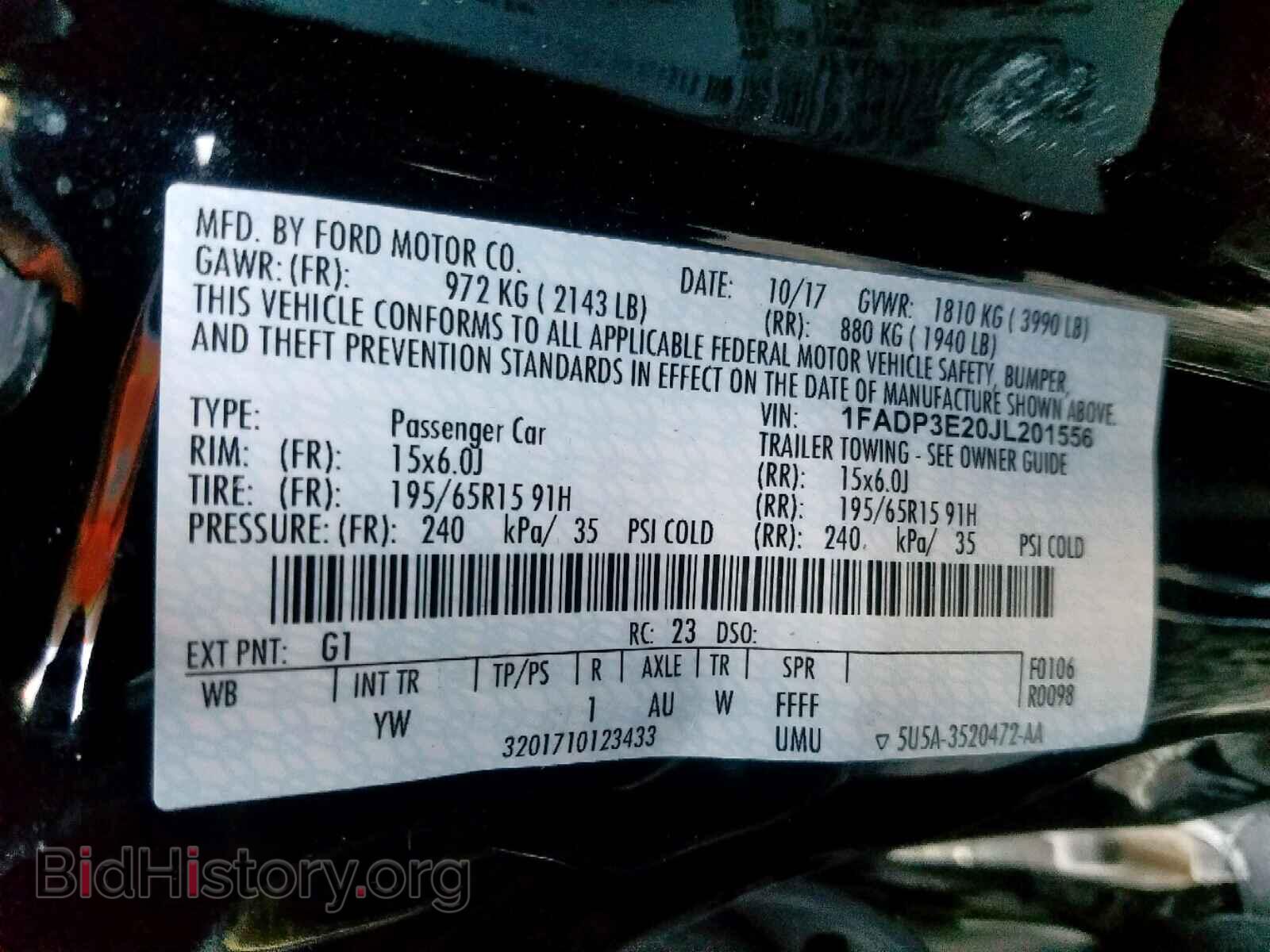 2018 FORD FOCUS - VIN: 1FADP3E20JL201556 - Фото 10