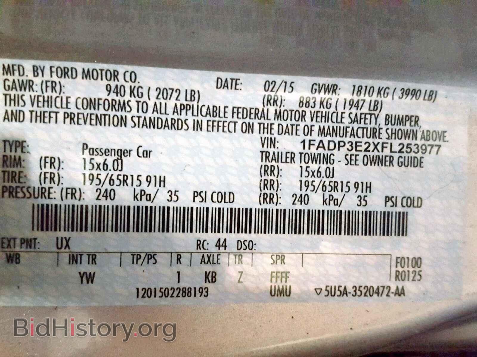 2015 FORD FOCUS - VIN: 1FADP3E2XFL253977 - Фото 10