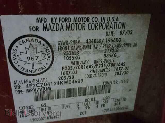2004 MAZDA TRIBUTE - VIN: 4F2CZ04124KM04689 - Фото 10